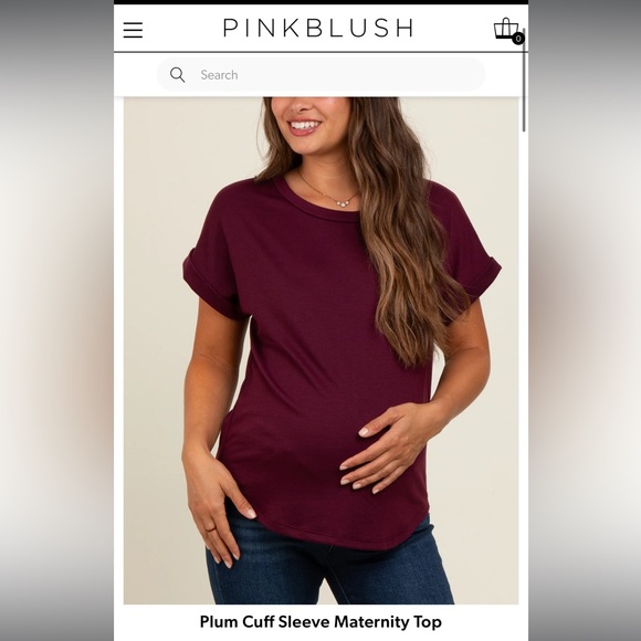 Plum Cuff Sleeve Maternity Shirt - Picture 1 of 2